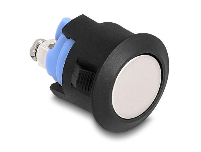 Delock Drucktaster zum Einbau 16 mm 2 x Schraubklemme Taster flach Kunststoff Snap in Montage #1 