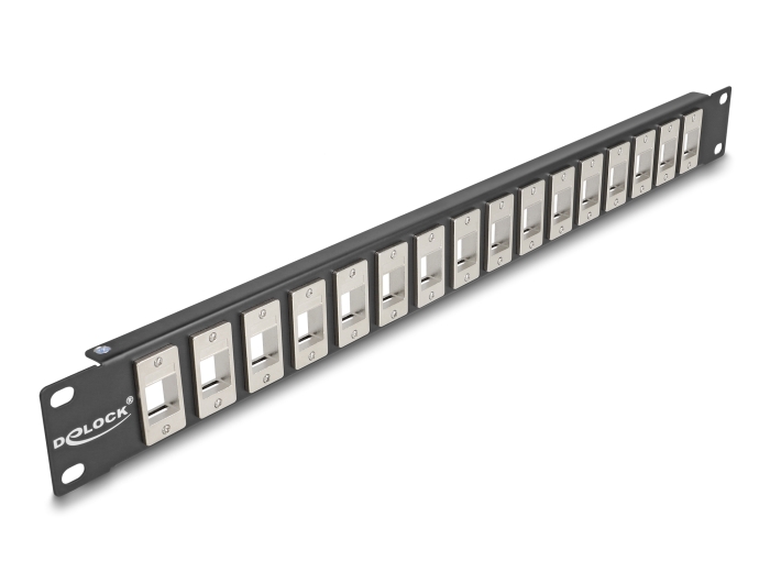 Delock Panel Mount 19" 16 Port 1 HE schwarz #1 