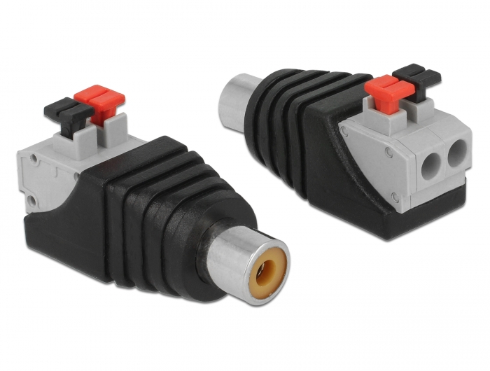 Delock Adapter Cinchbuchse > Terminalblock mit Drucktasten 2 Pin #1 
