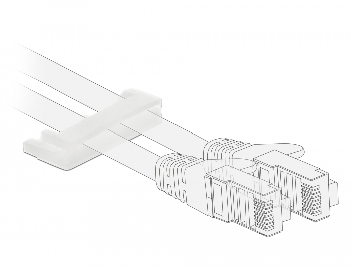 Delock Flachbandkabelhalter mit Verschlussclip selbstklebend natur 10 Stück #3 