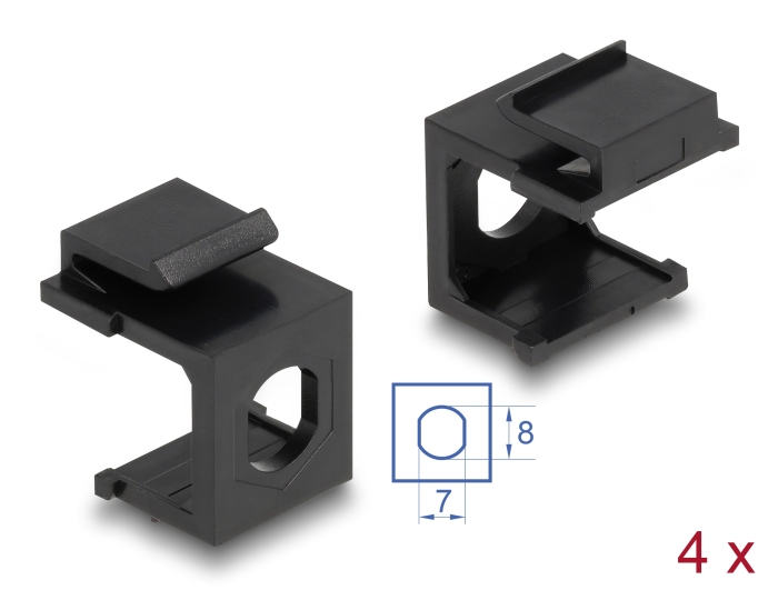 Delock Keystone Abdeckung schwarz mit 8,0 mm Durchführung 4 Stück #1 