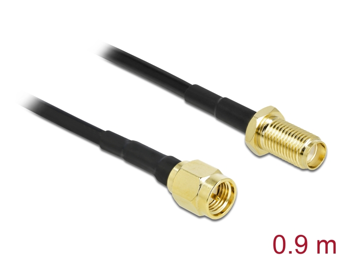 Delock Antennenkabel SMA Stecker zu SMA Buchse LMR/CFD100 0,9 m low loss #1 