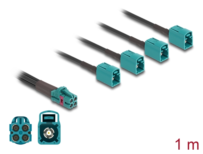 Delock Kabel Mini FAKRA Z Buchse quad zu 4 x FAKRA Z Buchse B-Typ #1 