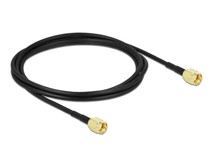 Delock Antennenkabel RP-SMA Stecker zu RP-SMA Stecker LMR/CFD100 2 m low loss #2 