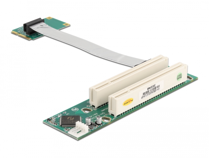 Delock Riser Karte Mini PCI Express > 2 x PCI mit flexiblem Kabel 13 cm links gerichtet #1 