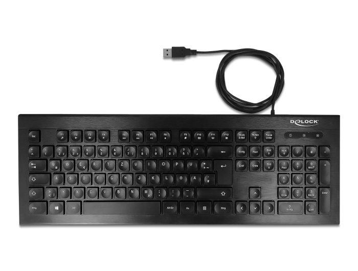Delock USB Tastatur kabelgebunden 1,5 m schwarz (Water-Drop) #3 