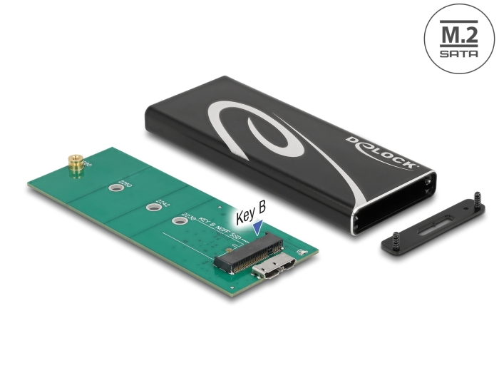 Delock Externes Gehäuse SuperSpeed USB für M.2 SATA SSD Key B #1 