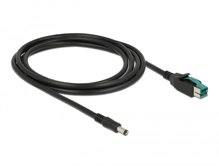 Delock PoweredUSB Kabel Stecker 12 V > DC 5,5 x 2,1 mm Stecker 2 m für POS Drucker und Terminals #4 