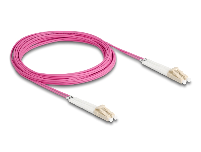 Delock LWL Kabel LC Duplex zu LC Duplex Multimode OM4 winkelbar 5 m #2 