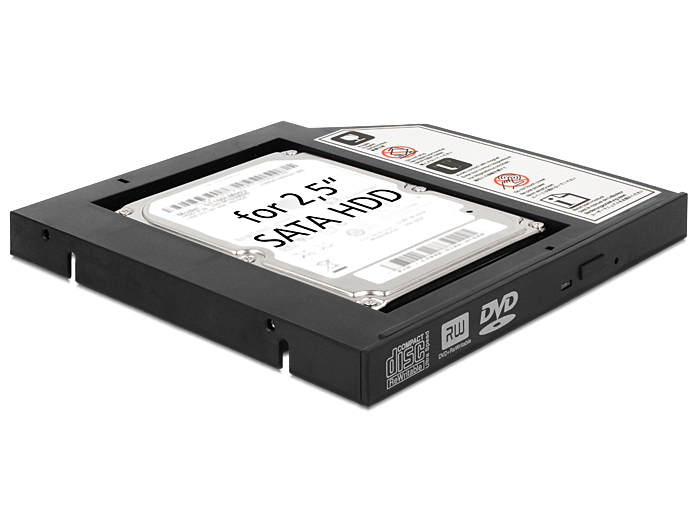 Delock Slim SATA 5.25″ Einbaurahmen (13 mm) für 1 x 2.5″ SATA HDD bis 9,5 mm #4 