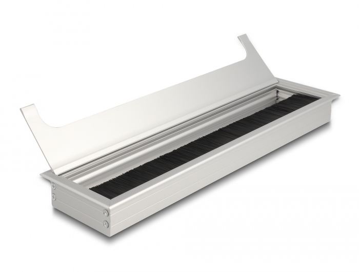 Delock Kabeldurchführung für Tischeinbau mit Bürste 300 x 80 x 28 mm silber #4 