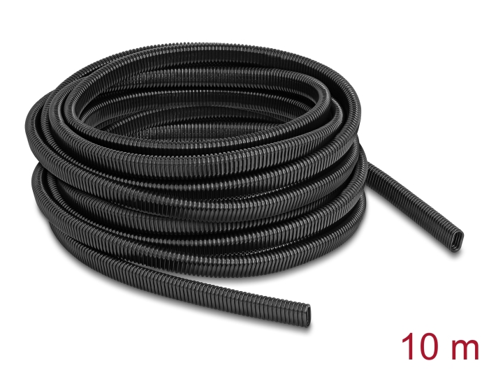 Delock Kunststoff Kabelschutzschlauch in Ovalform flexibel 13,6 x 6,3 mm - Länge 10 m schwarz #1 