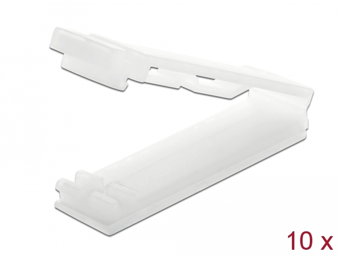 Delock Flachbandkabelhalter mit Verschlussclip selbstklebend natur 10 Stück #1 