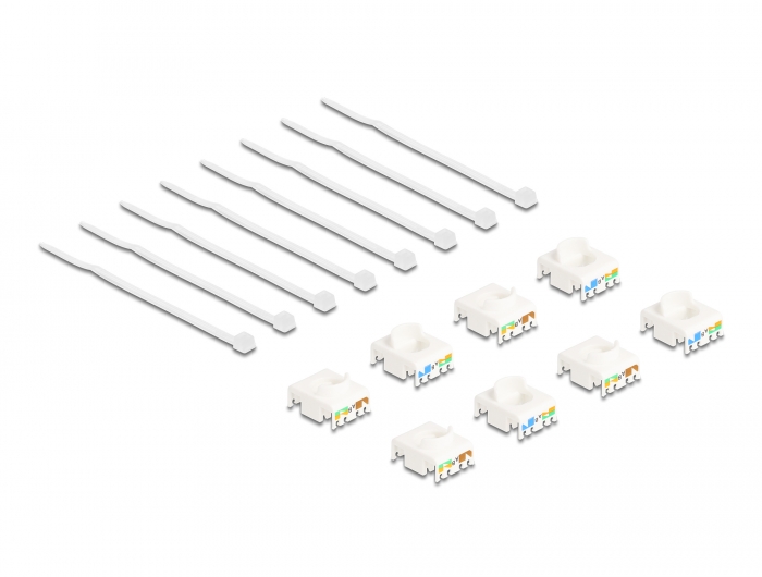 Delock Keystone Modul RJ45 Buchse zu LSA Cat.6A werkzeugfrei farbig Set 8 Stück #11 