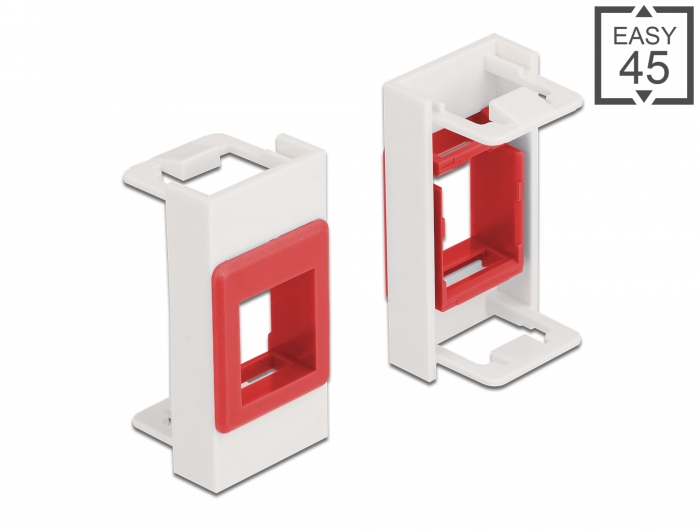 Delock Easy 45 Modul Keystone Halterung 22,5 x 45 mm, weiß / rot #1 