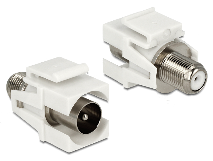 Delock Keystone Modul IEC Stecker > F Buchse weiß #1 