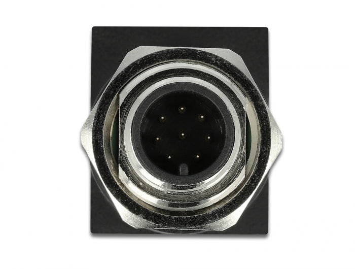 Delock Netzwerkadapter M12 8 Pin A-kodiert Stecker zu RJ45 Buchse #2 