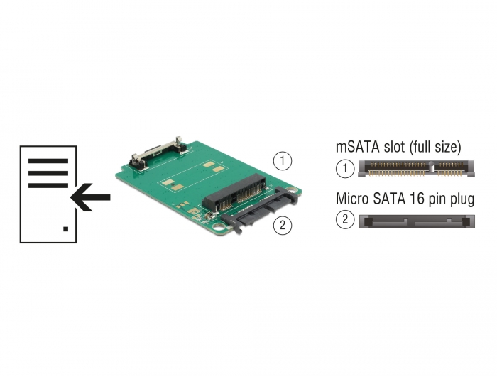 Delock 1.8″ Konverter Micro SATA 16 Pin > mSATA full size #3 