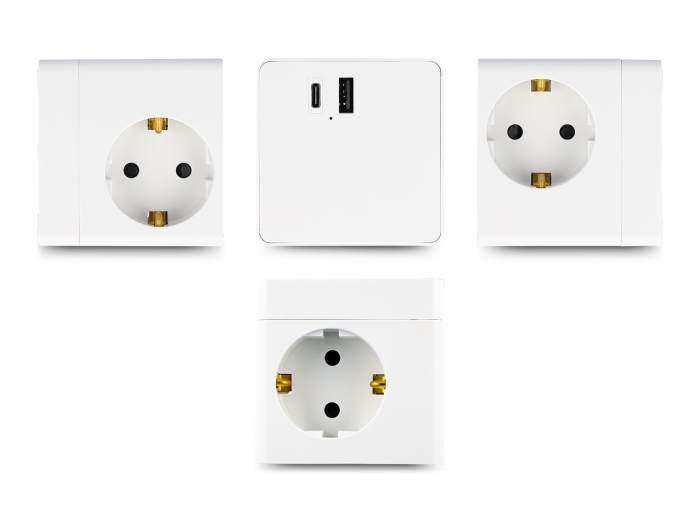 Delock Steckdosenwürfel mit Verlängerungskabel 3-fach mit Kindersicherung und USB PD 3.0 Ladegerät 20 W, 1,5 m Kabel, weiß #2 