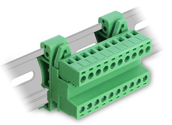 Delock Terminalblock Set für Hutschienen 10 Pin mit Rastermaß 5,08 mm gewinkelt #1 