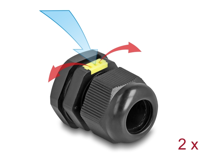 Delock Kabelverschraubung M20 mit Belüftung IP68 staub- und wasserdicht schwarz 2 Stück #1 