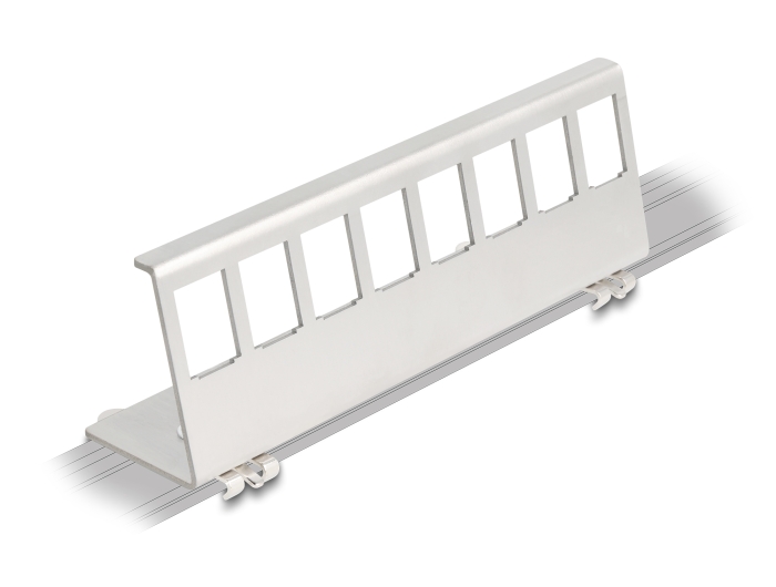 Delock Keystone Metall Halterung 8 Port für Hutschiene #3 