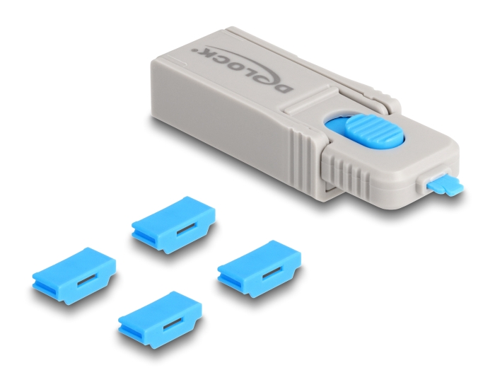 Delock HDMI Port Blocker Set für HDMI Buchsen 4 Stück + Verschlusswerkzeug #1 