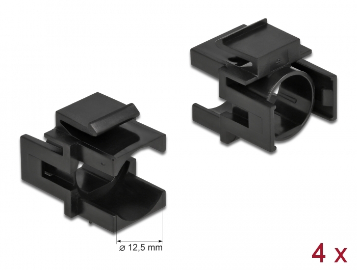 Delock Keystone Abdeckung schwarz mit 12,5 mm Durchführung 4 Stück #1 