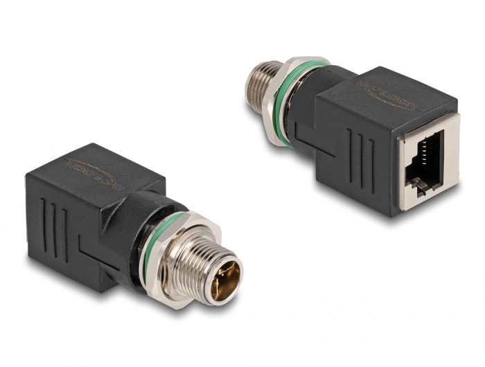 Delock M12 Adapter X-kodiert 8 Pin Stecker zu RJ45 Buchse gerade #1 