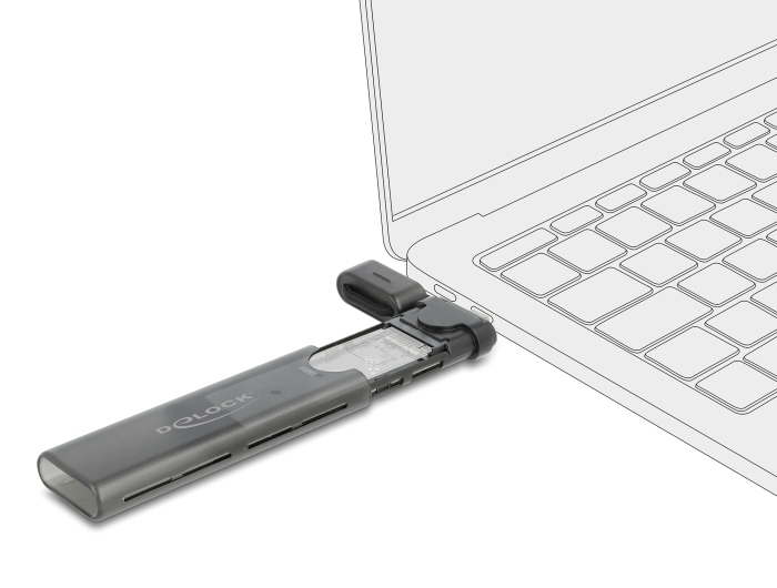Delock Externes USB Type-C™ Combo Gehäuse für M.2 NVMe PCIe oder SATA SSD - werkzeugfrei #4 