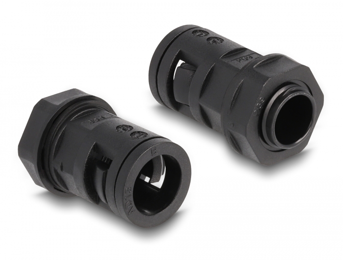 Delock Kabelschutzschlauch 2 m x 13 mm mit 2 x PG9 Schlauchverschraubung Set schwarz #2 