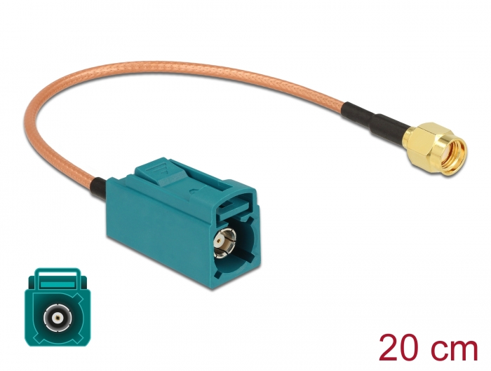 Delock Antennenkabel FAKRA Z Buchse > RP-SMA Stecker RG-316 20 cm #1 