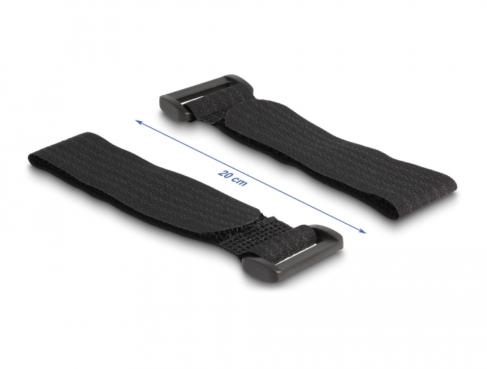 Delock Klettpad selbstklebend mit Klett-Kabelbinder Set 10 Stück schwarz #2 