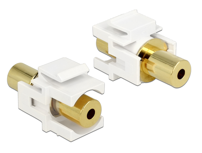 Delock Keystone Modul Klinkenbuchse 3,5 mm 4 Pin > Klinkenbuchse 3,5 mm 4 Pin vergoldet weiß #1 