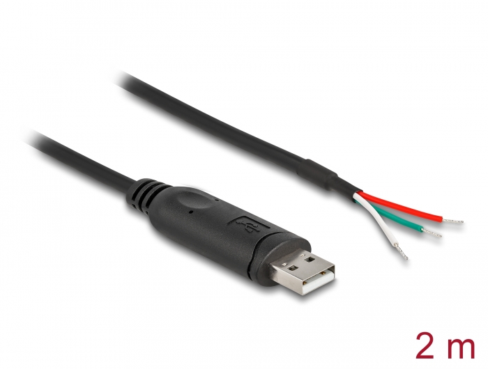 Delock Adapterkabel USB 2.0 Typ-A zu seriell RS-485 3 x offene Kabelenden 2 m #1 
