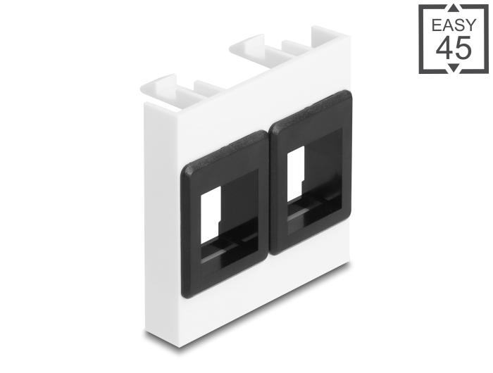 Delock Easy 45 Modul mit zwei Keystone Halterungen 45 x 45 mm, weiß / schwarz #1 