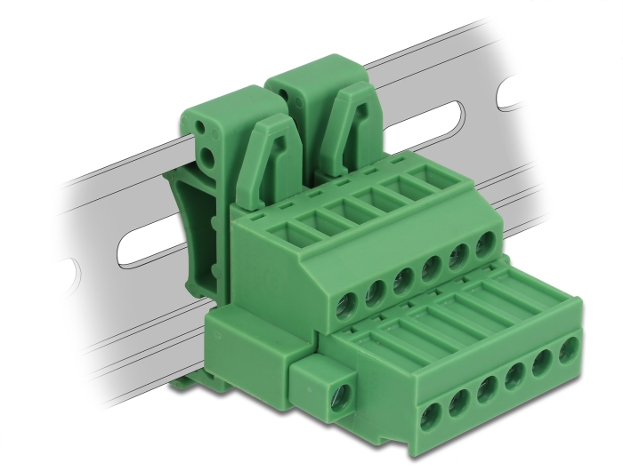 Delock Terminalblock Set für Hutschienen 6 Pin mit Schraubverriegelung #1 