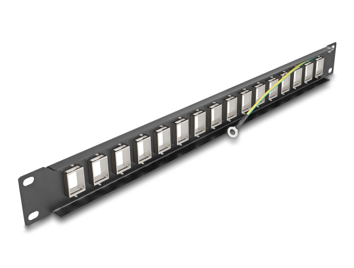 Delock Panel Mount 19" 16 Port 1 HE schwarz #3 