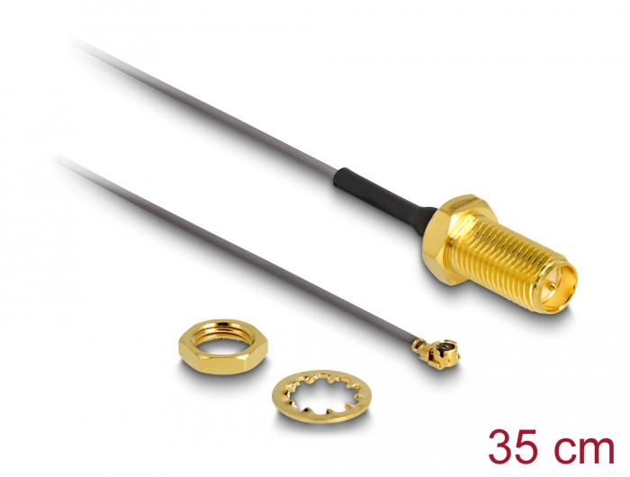 Delock Antennenkabel RP-SMA Buchse zum Einbau zu MHF® I Stecker #1 