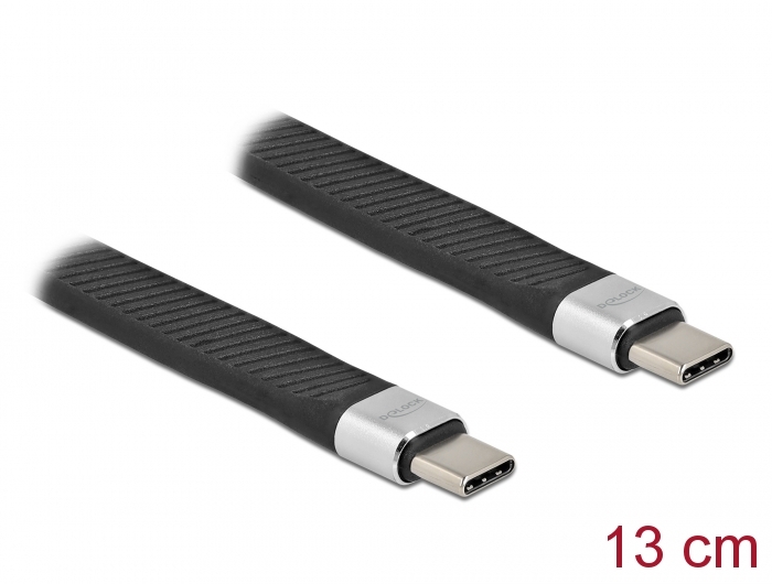 Delock USB 3.2 Gen 2 FPC Flachbandkabel USB Type-C™ zu USB Type-C™ 13 cm PD 5 A E-Marker #1 