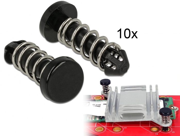 Delock Schnappniete für Kühlkörper - Set 10 Stück schwarz #1 