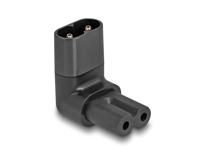 Delock Netzadapter IEC 60320 - C8 auf C7, Stecker / Buchse, 2,5 A, 90° gewinkelt #1 