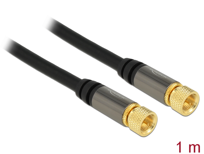 Delock Antennenkabel F Stecker > F Stecker RG-6/U 1 m schwarz #2 