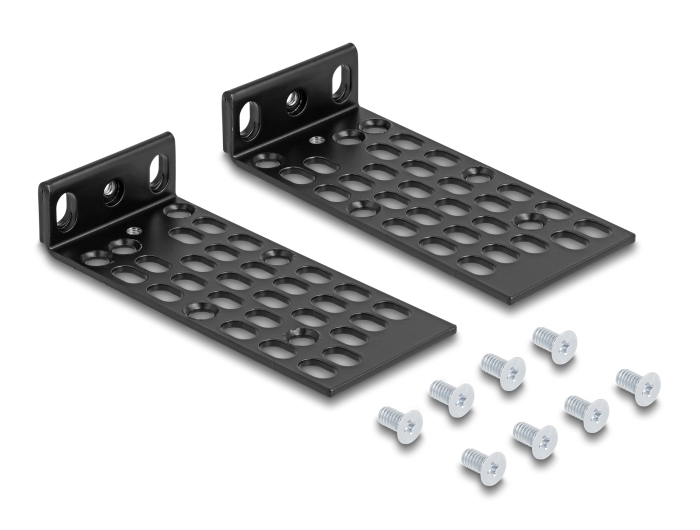 Delock Universelles Rack Montage Set 2 Stück schwarz #1 
