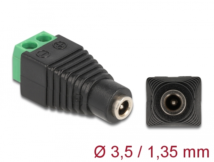 Delock Adapter DC 1,35 x 3,5 mm Buchse > Terminalblock 2 Pin #1 
