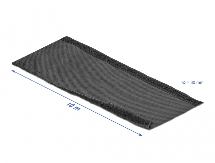 Delock Gewebeschlauch mit Klettverschluss hitzebeständig 10 m x 30 mm schwarz #2 