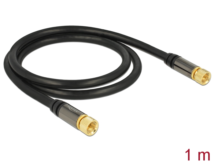 Delock Antennenkabel F Stecker > F Stecker RG-6/U 1 m schwarz #1 