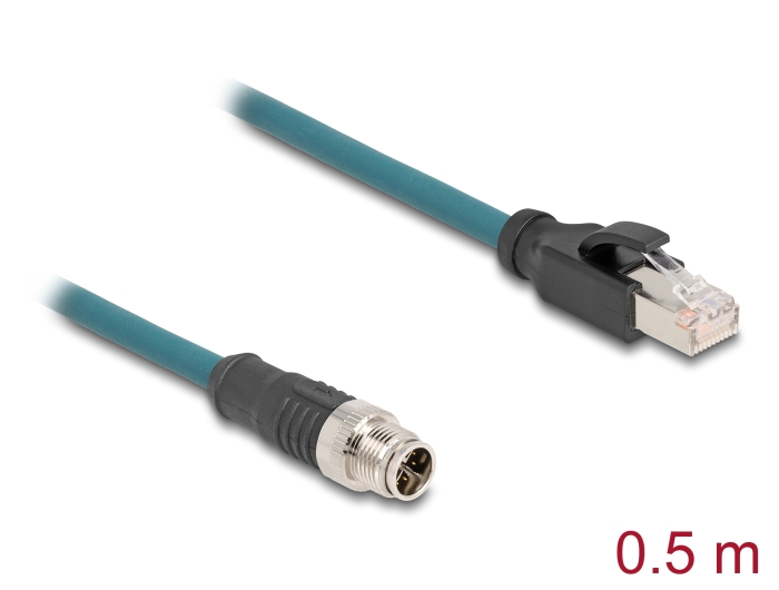 Delock M12 Adapterkabel X-kodiert 8 Pin Stecker zu RJ45 Stecker 50 cm #1 