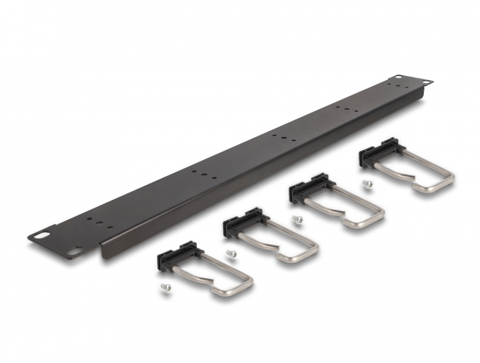 Delock 19″ Kabelmanagement Rangierpanel mit 5 Metallbügel 1 HE schwarz #3 