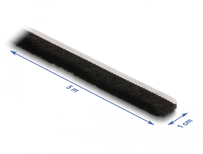 Delock Bürstenstreifen selbstklebend 10 mm - Länge 5 m schwarz #2 